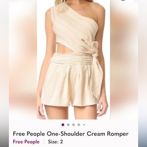Free People Cream One-Shoulder Romper